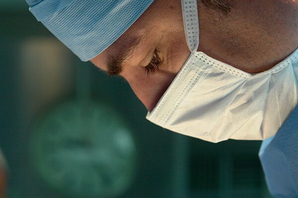 Closeup of a young male surgeon