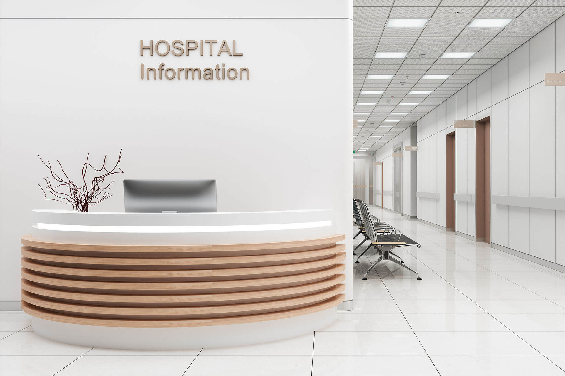 Hospital reception desk